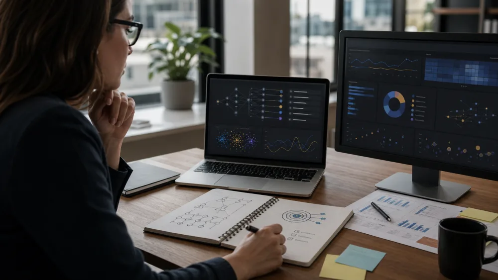Analyst connecting incomplete audience signals into an action plan.