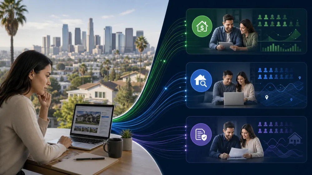 Los Angeles real estate demand and audience signals represented across the buyer journey
