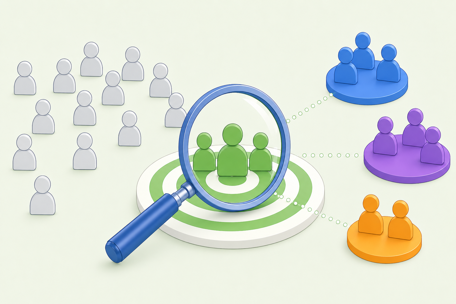 Vector graphic representing precision audience targeting