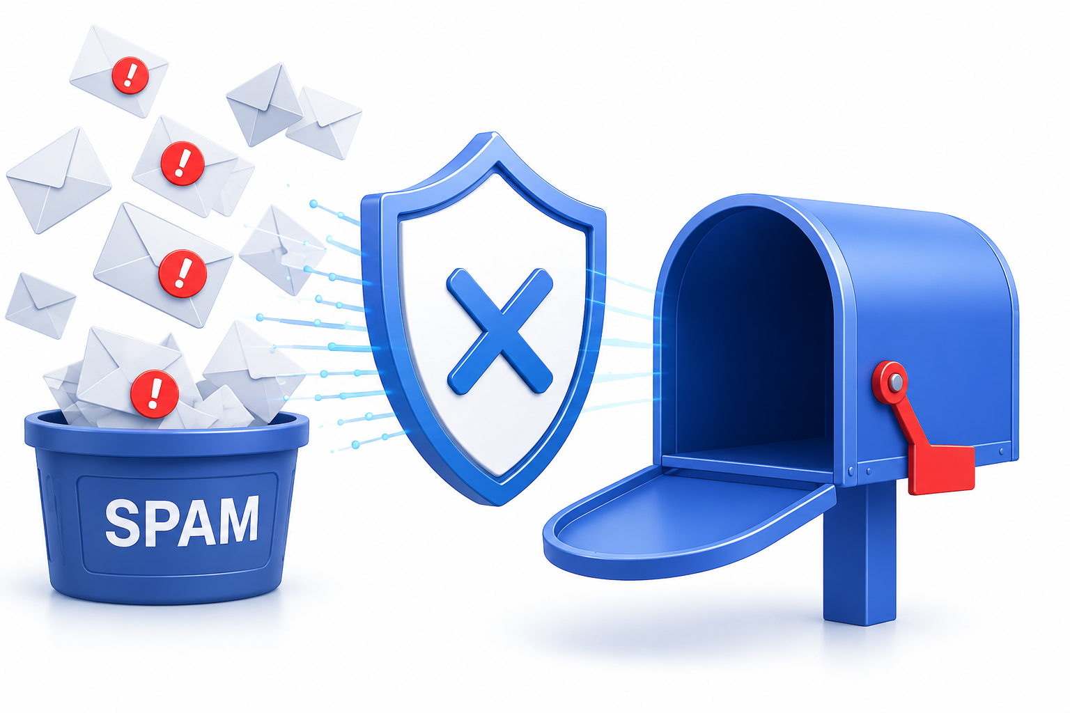 Illustration showing emails bouncing and killing campaign deliverability
